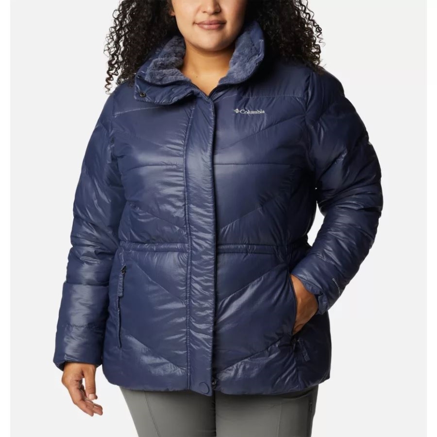 レディース ピーク トゥ パーク II 断熱フード付きジャケット プラスサイズ 夜行性 ガンメタル コロンビア