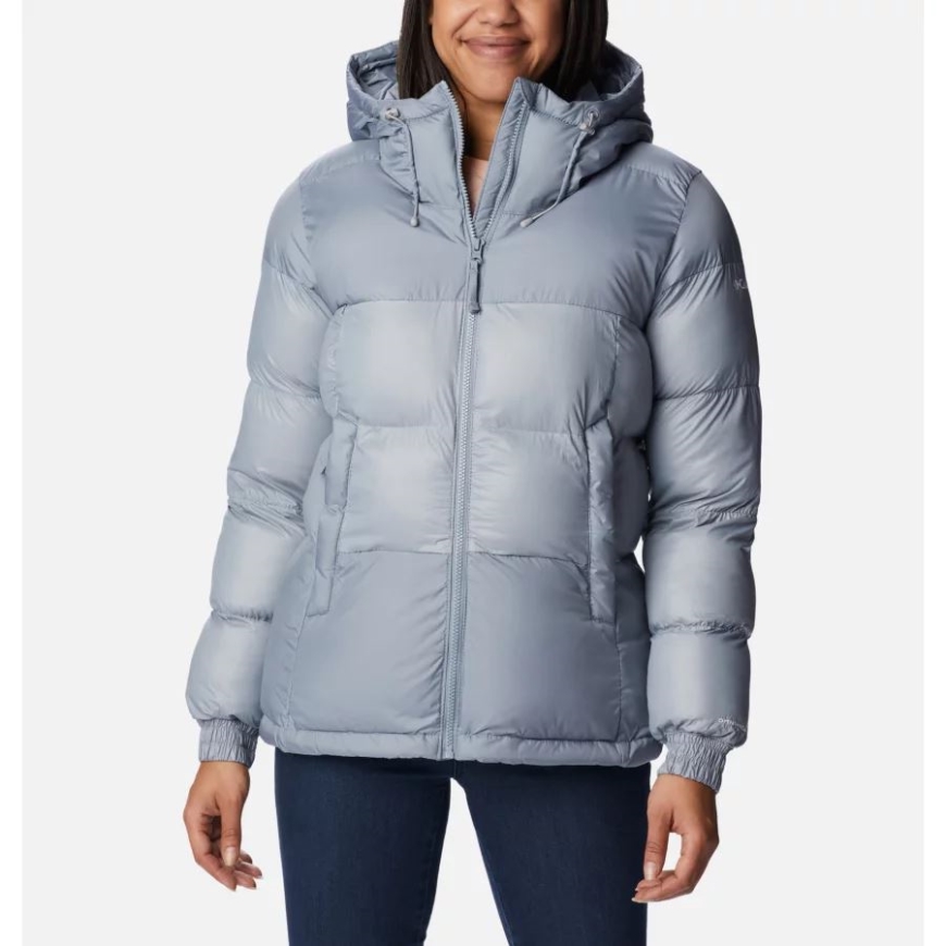 レディース パイク レイク II 断熱フード付きパファー ジャケット コロンビア トレードウィンズ グレー