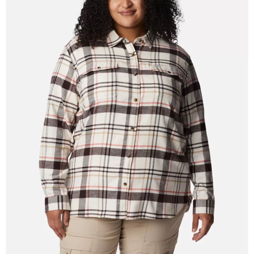 レディース パイン ストリート ストレッチ フランネル プラスサイズ コロンビア チョーク シンプル タータン