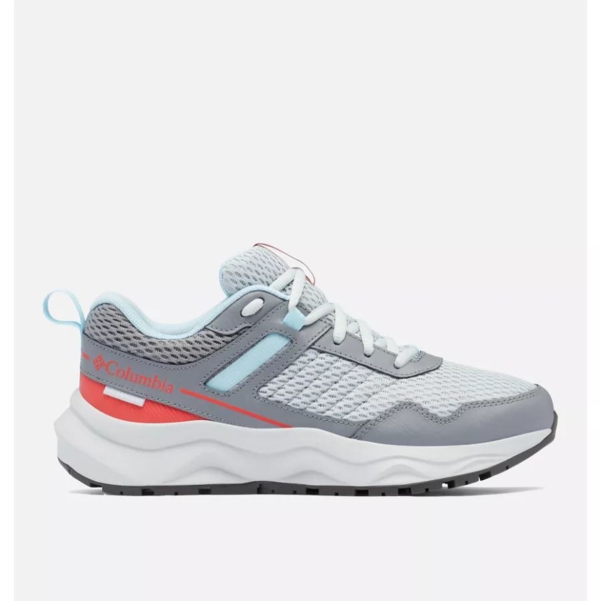 レディース プラトー ウォータープルーフ シューズ シーラス グレー/レッド ハイビスカス コロンビア