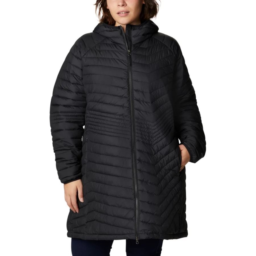 レディース パウダー ライト ミッド ジャケット プラスサイズ コロンビア ブラック