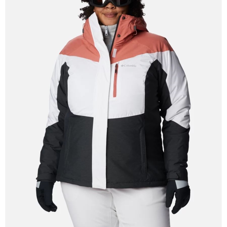 レディース ロージー ラン インサレーテッド ジャケット プラスサイズ ホワイト/DK コーラル ヘザー/シャーク ヘザー コロンビア