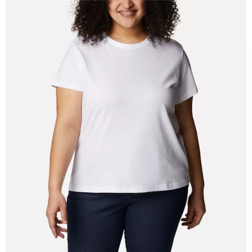 レディース サファイア ポイント ショートスリーブ シャツ プラスサイズ コロンビア ホワイト