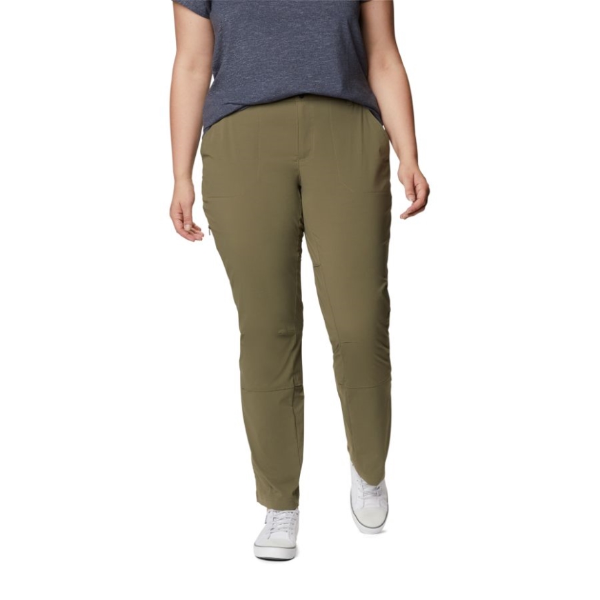 レディース サタデー トレイル ストレッチ パンツ プラスサイズ ストーングリーン コロンビア