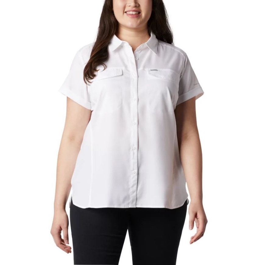 レディースシルバーリッジライトショートスリーブプラスサイズコロンビアホワイト.