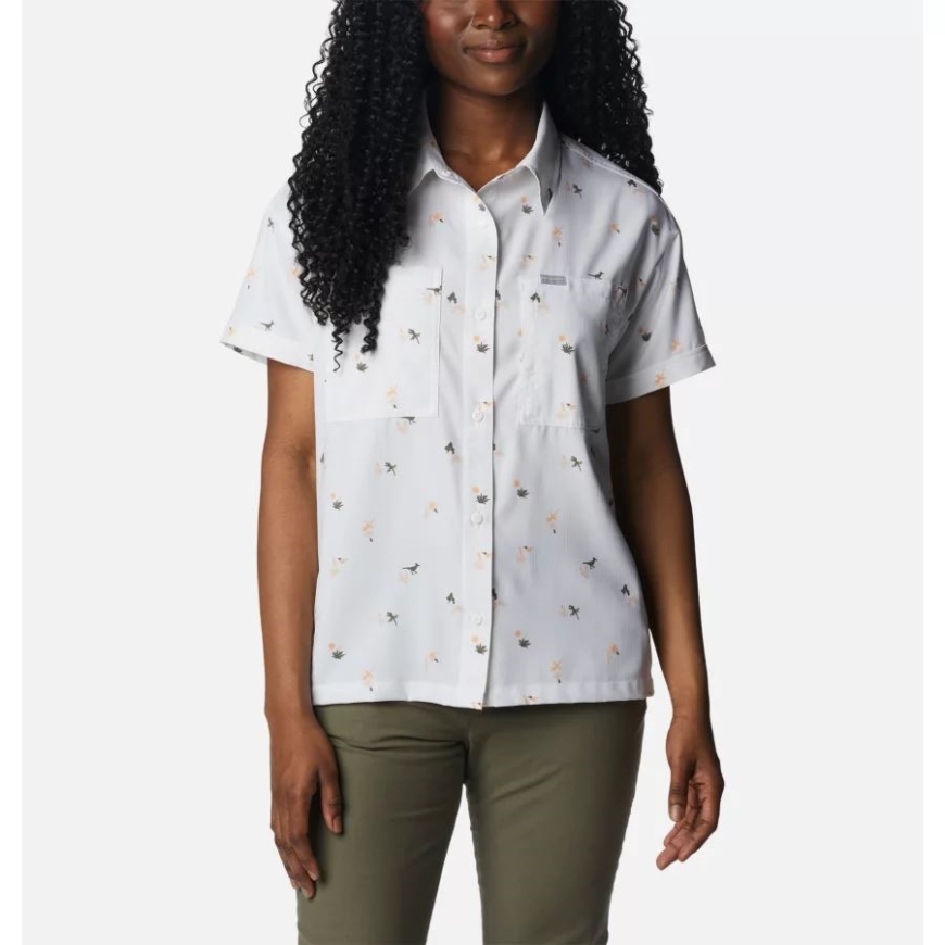レディース シルバーリッジ ユーティリティ ショートスリーブ シャツ コロンビア ホワイト/バハ ブリッツ