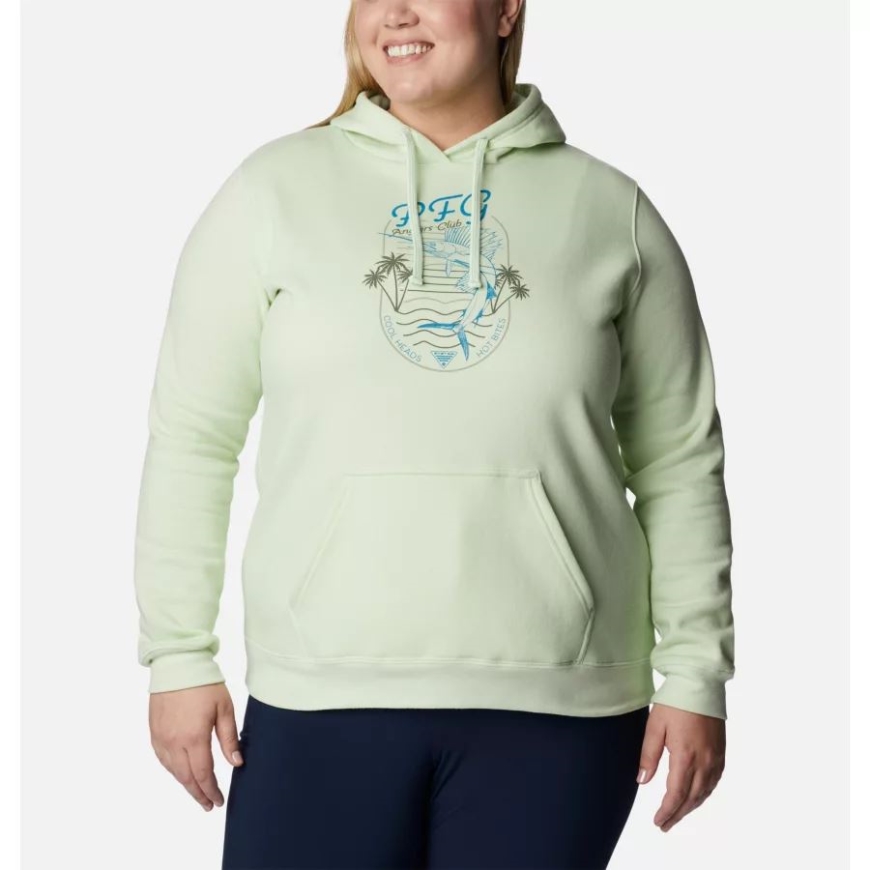 レディース スラック ウォーター グラフィック パーカー プラス サイズ ライト ライム/ディープ マリン コロンビア