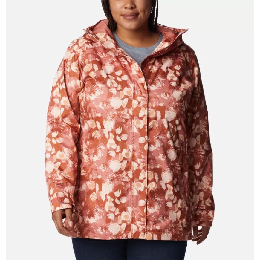 レディース スプラッシュ ア リトル II ジャケット プラスサイズ コロンビア ダークコーラル ソラライズトナル