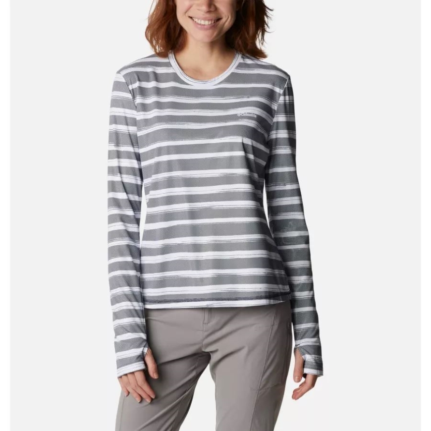 女性用サンディフレクターサマードライ長袖シャツコロンビア夜行性ブラシストライプ