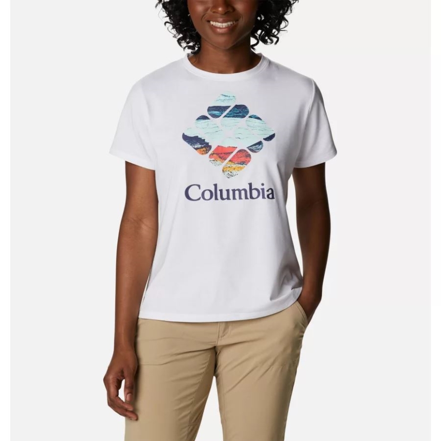 レディース サン トレック グラフィック Tシャツ コロンビア ホワイト/csc スタック