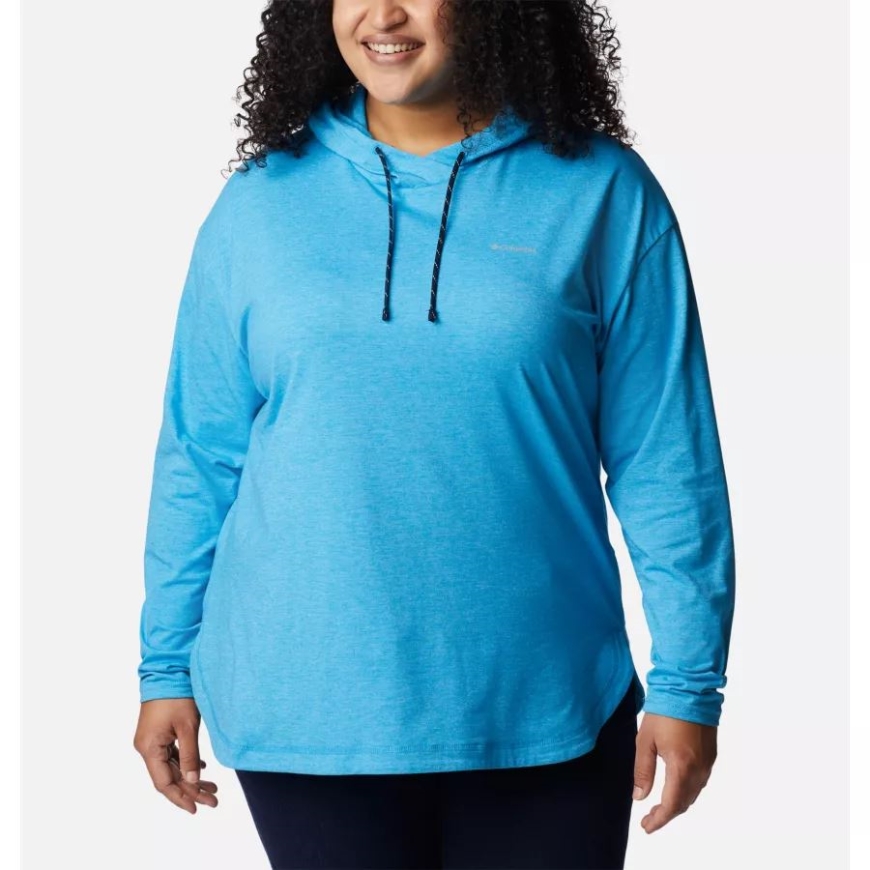 レディース サン トレック フード付きプルオーバー プラスサイズ コロンビア ブルー チル ヘザー