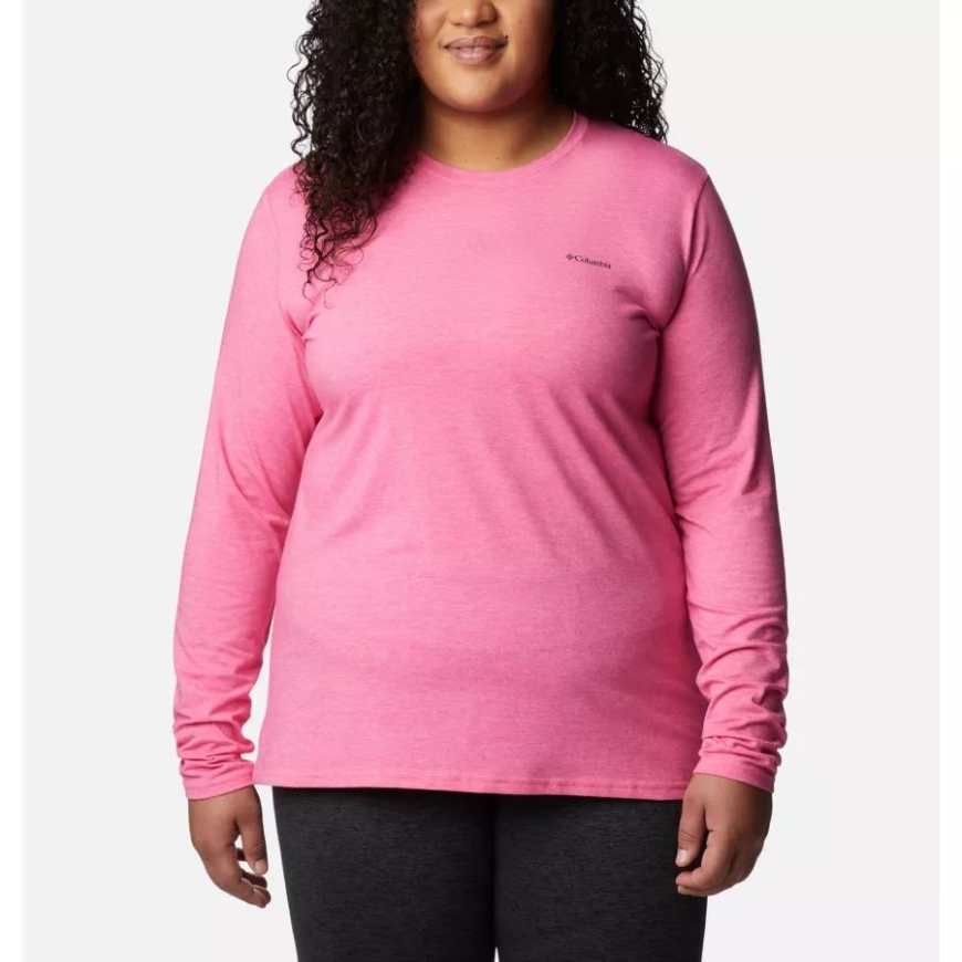 レディース サン トレック 長袖 Tシャツ プラスサイズ コロンビア ワイルド ゼラニウム ヘザー