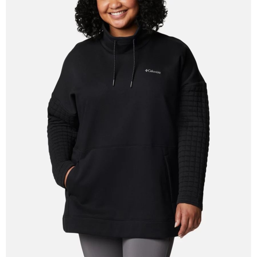 レディース サンデー サミット オーバーサイズ ファンネル プルオーバー プラスサイズ ブラック コロンビア