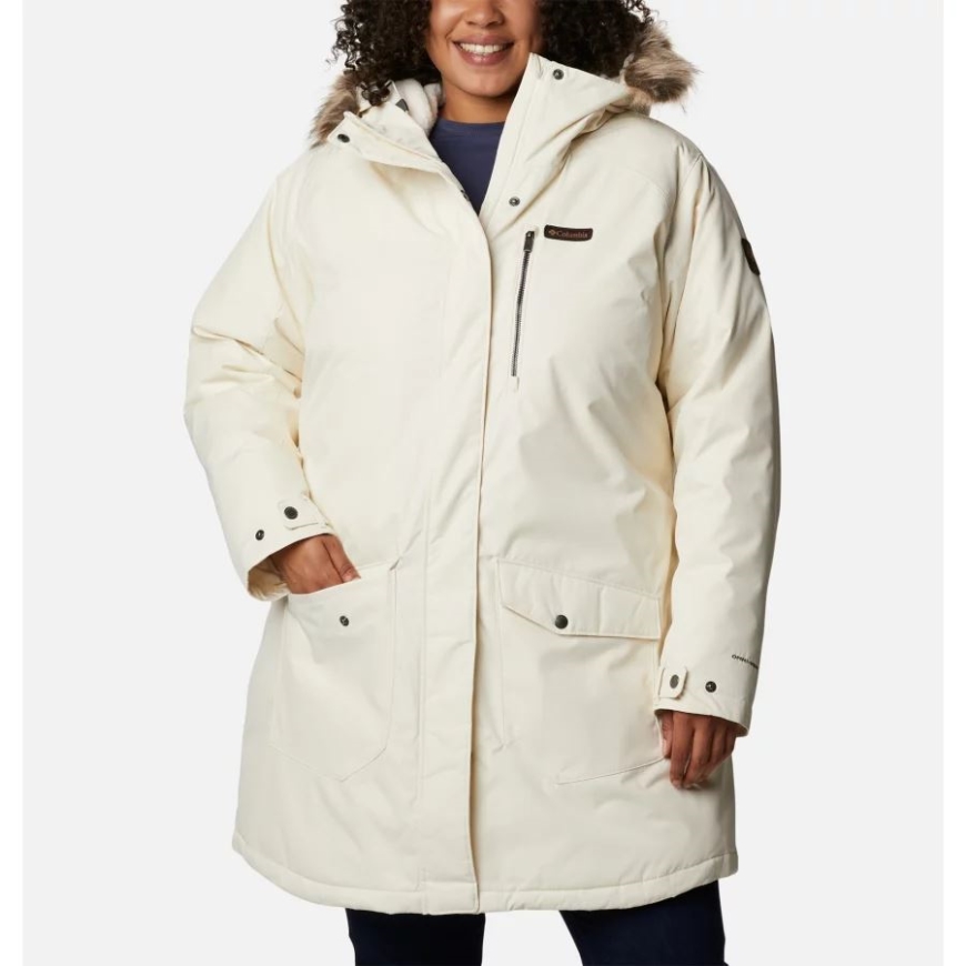 レディース サトル マウンテン ロング インサレーティッド ジャケット プラスサイズ コロンビア チョーク