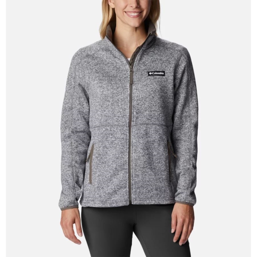 女性用セーター ウェザー フリース フルジップ ジャケット コロンビア グレー ヘザー