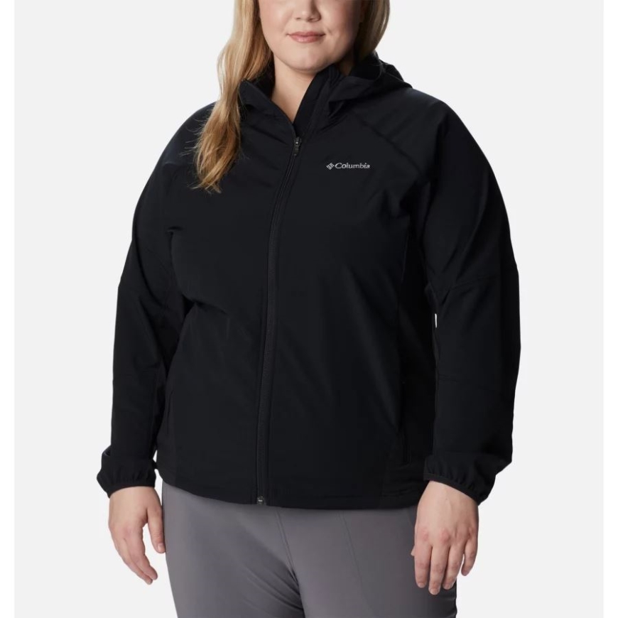 ウィメンズ スウィート アズ ソフトシェル フード付きジャケット プラスサイズ ブラック コロンビア