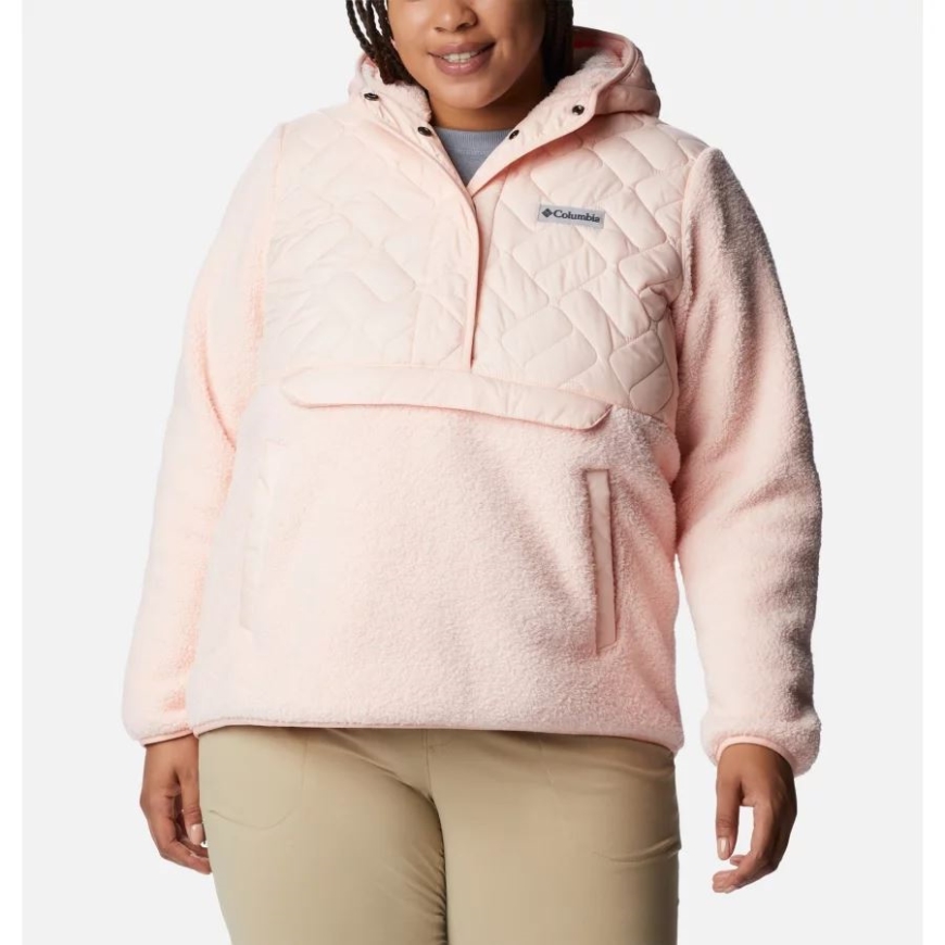 レディース スウィート ビュー フード付きフリース プルオーバー プラスサイズ コロンビア ピーチ ブロッサム