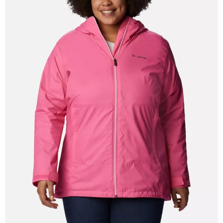 レディース スイッチバック ライニング ロング ジャケット プラス サイズ コロンビア ワイルド ゼラニウム