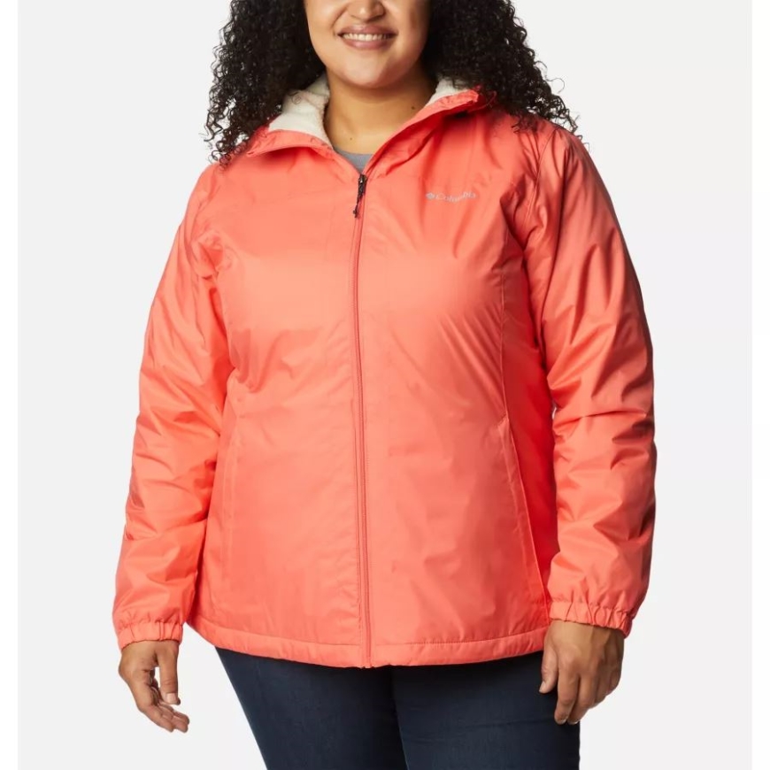 レディース スイッチバック シェルパ ライニング ジャケット プラスサイズ コロンビア ブラッシュ ピンク