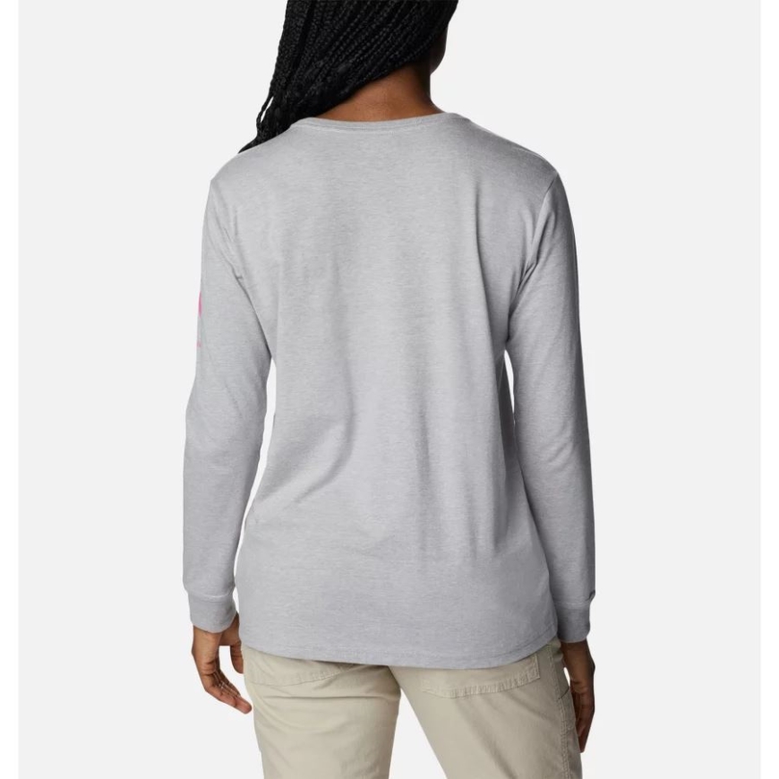 ウィメンズ テスト済み タフ イン ピンク グラフィック ロング スリーブ ティー Ii コロンビア グレー ヘザー/ラブイズ リボン コロンビア