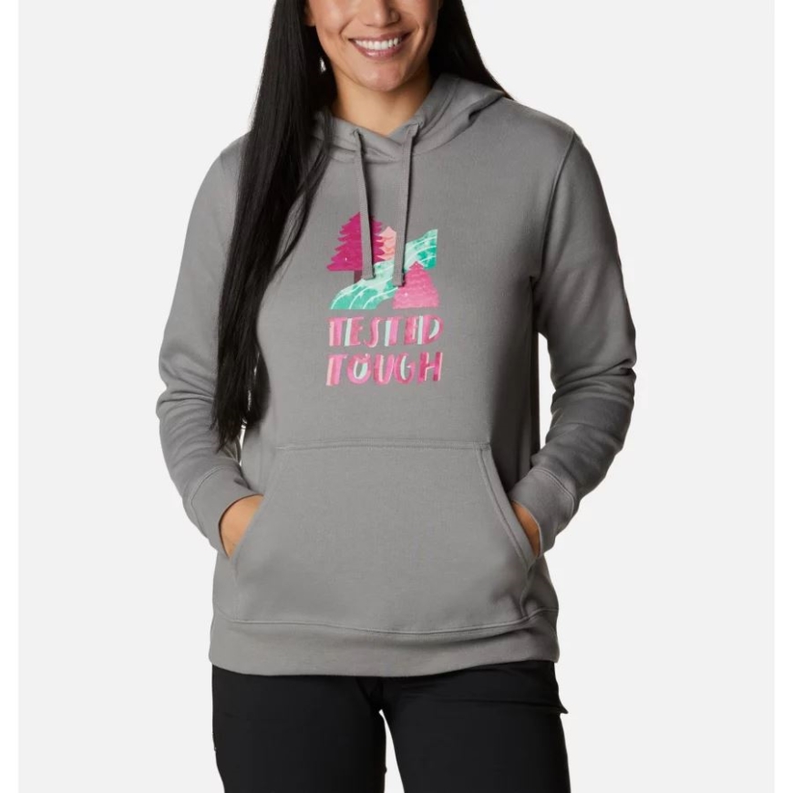 ピンクのパーカー コロンビア ライト グレー Loveis Ttip ロゴでタフな女性のテスト