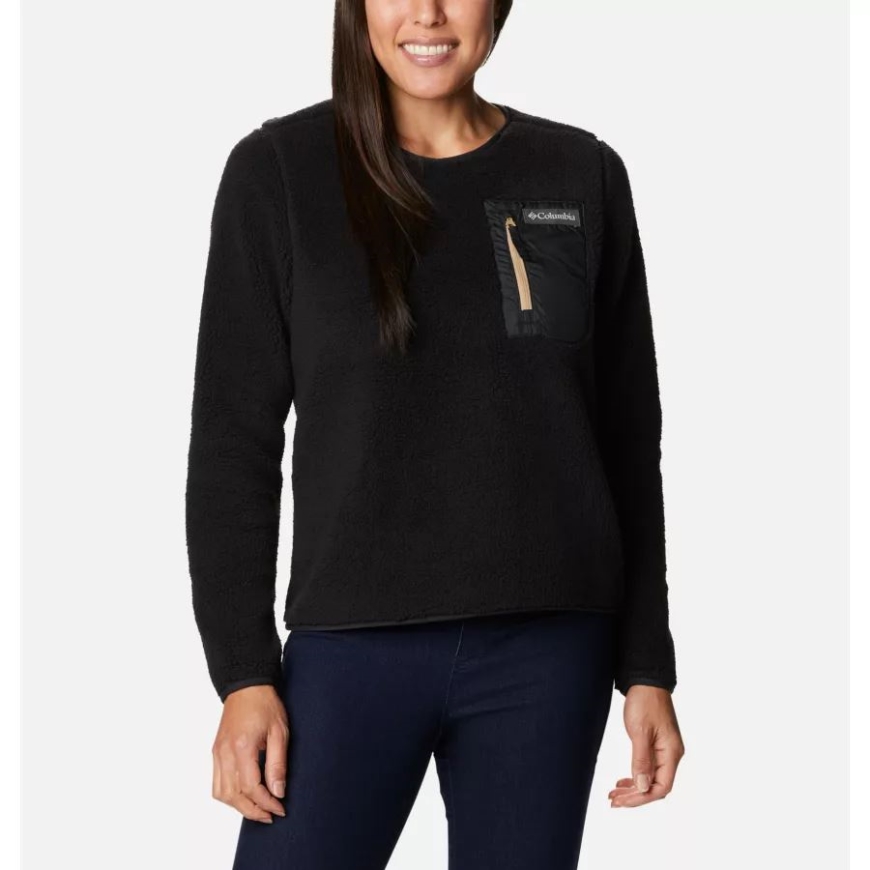 レディース ウエスト ベンド フリース クルー ブラック コロンビア