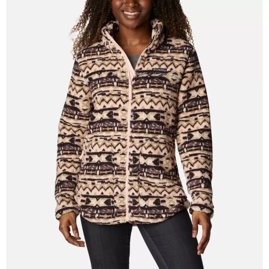 レディース ウエスト ベンド フルジップ フリース ジャケット ニュー シンダー 80s ストライプ プリント コロンビア