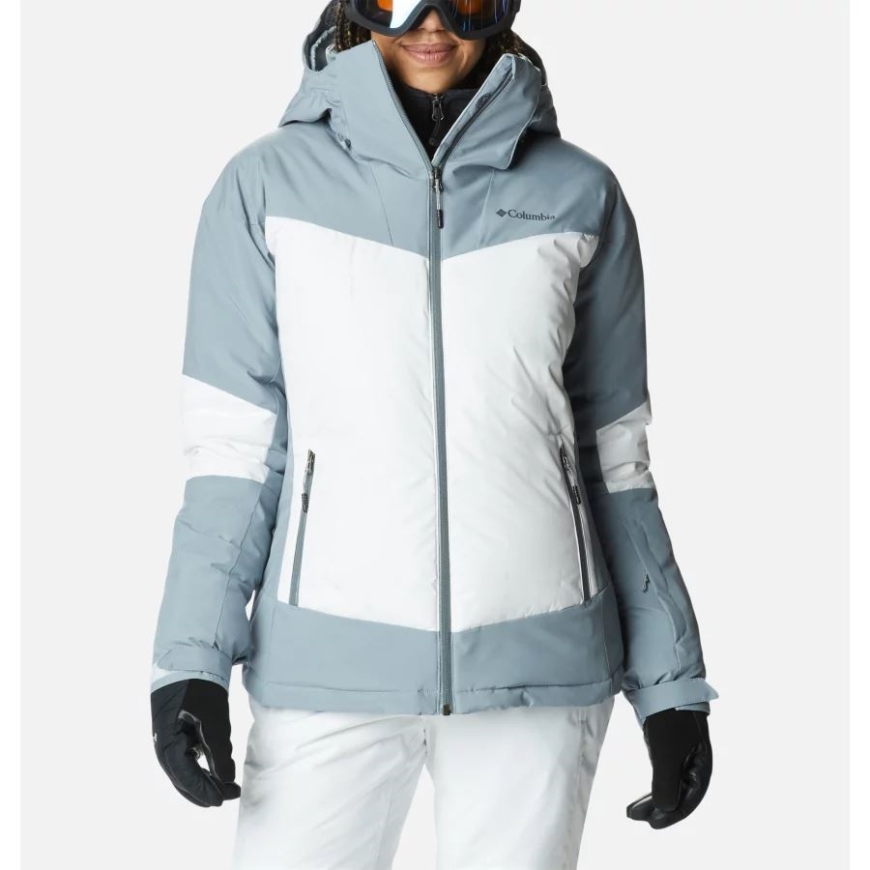 レディース ワイルドカード II ダウン ジャケット ホワイト/トレードウィンズ グレー コロンビア