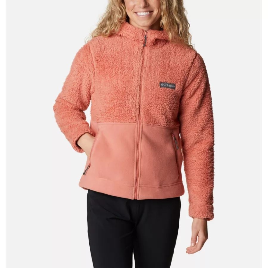 レディース ウィンターパス シェルパ フード付き フルジップ フリース ジャケット ダークコーラル コロンビア