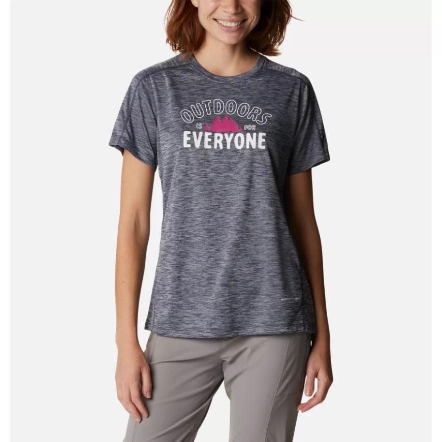 女性用 ゼロルール テクニカル グラフィック Tシャツ コロンビア 夜行性ヘザー アウトドア みんな