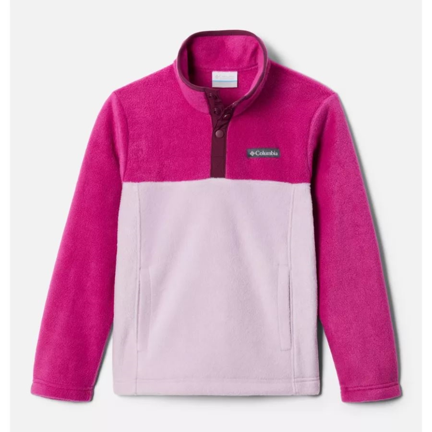 ユース スティーンズ Mtn フリース プルオーバー コロンビア オーラ/ワイルド フクシア